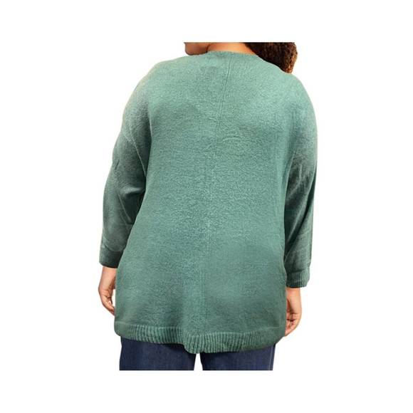 NEW ON THE PLUS SIDE pullover pocket sweater dress - plus size in emerald green - Picture 2 of 3